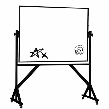 AARCO Black Powder Coated Reversible Freestanding Board 48"x72" WARCBK4872